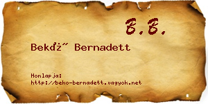 Bekő Bernadett névjegykártya